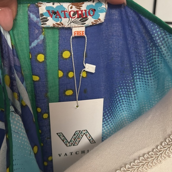 NWT Vatchio Rare Find! Artsy Sequined Beaded Tassels Cotton Kimono Cover Up OS - Picture 8 of 8